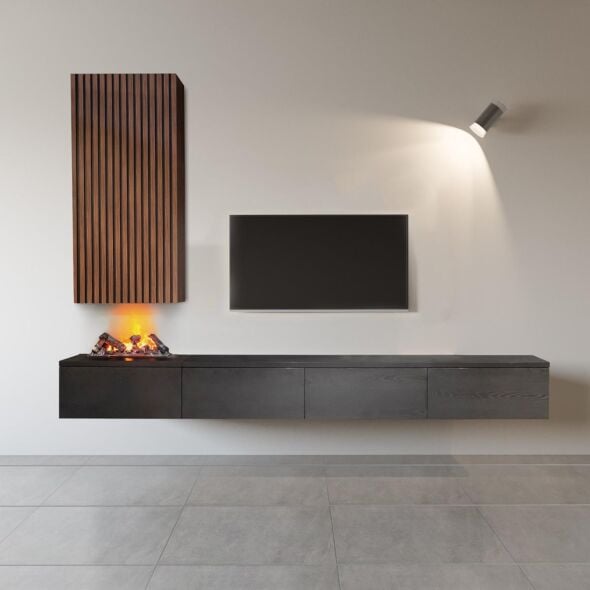 TV-meubel Alessio | Zwevend incl. haard & schouw
