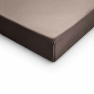 Hoeslaken Satijn Topper Taupe 180x200